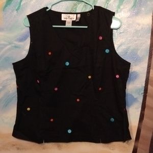 Great polka dot summer sleeveless top